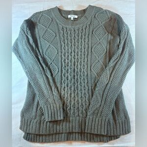 Madewell sage green cable crew sweater size Small. RN77388. A801